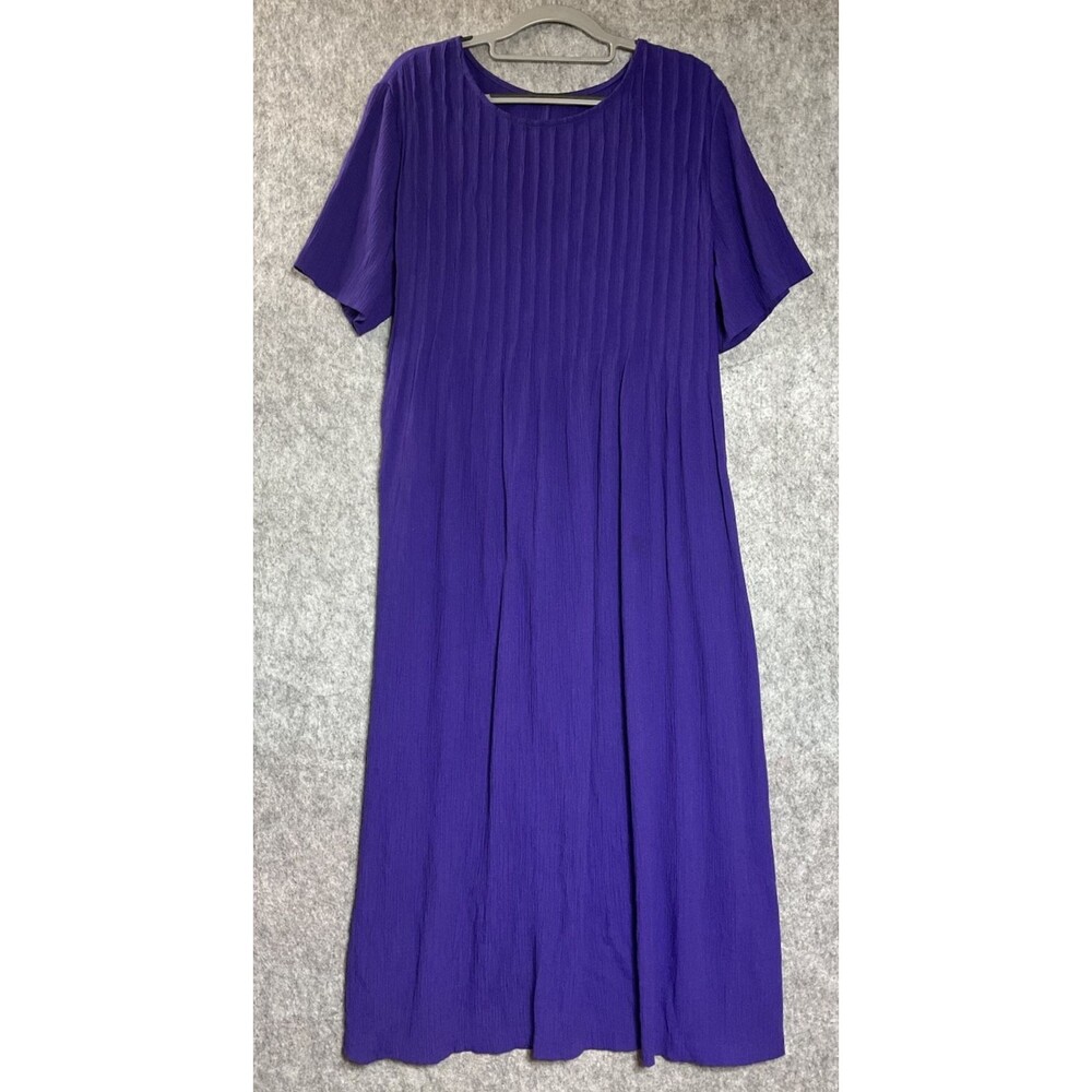 Vintage Dress Womens Plus 20 Purple Short Sleeve Maxi Capsule Retro 90s USA